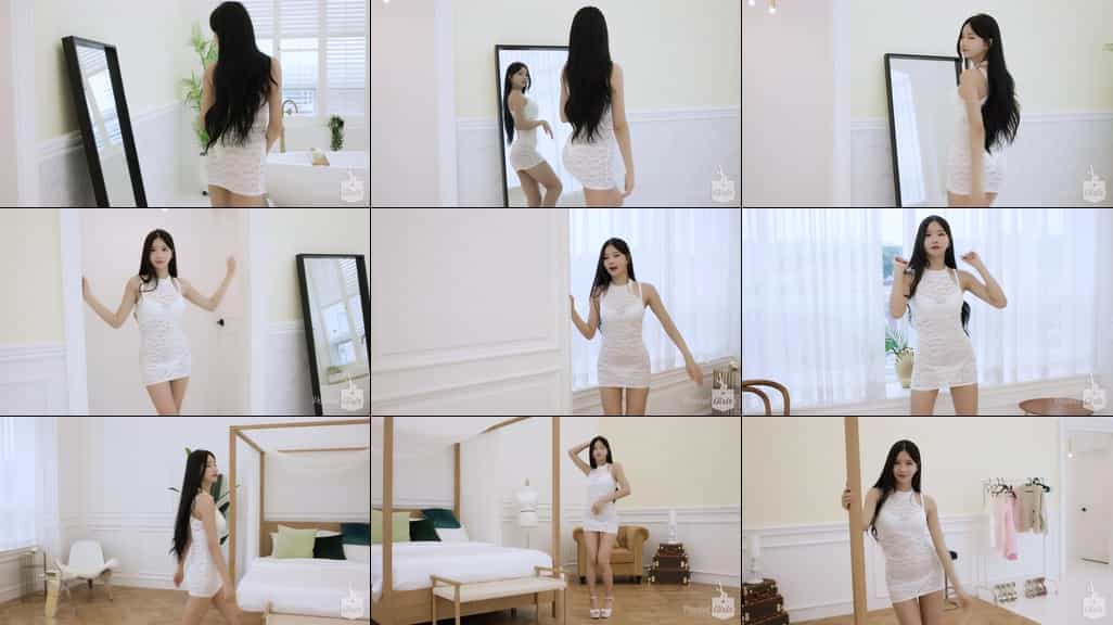 See-Through White Mini Dress Try-On, Yeonji, Pocket Girls, 연지, 포켓걸스, Lovely Mess – #00194插图