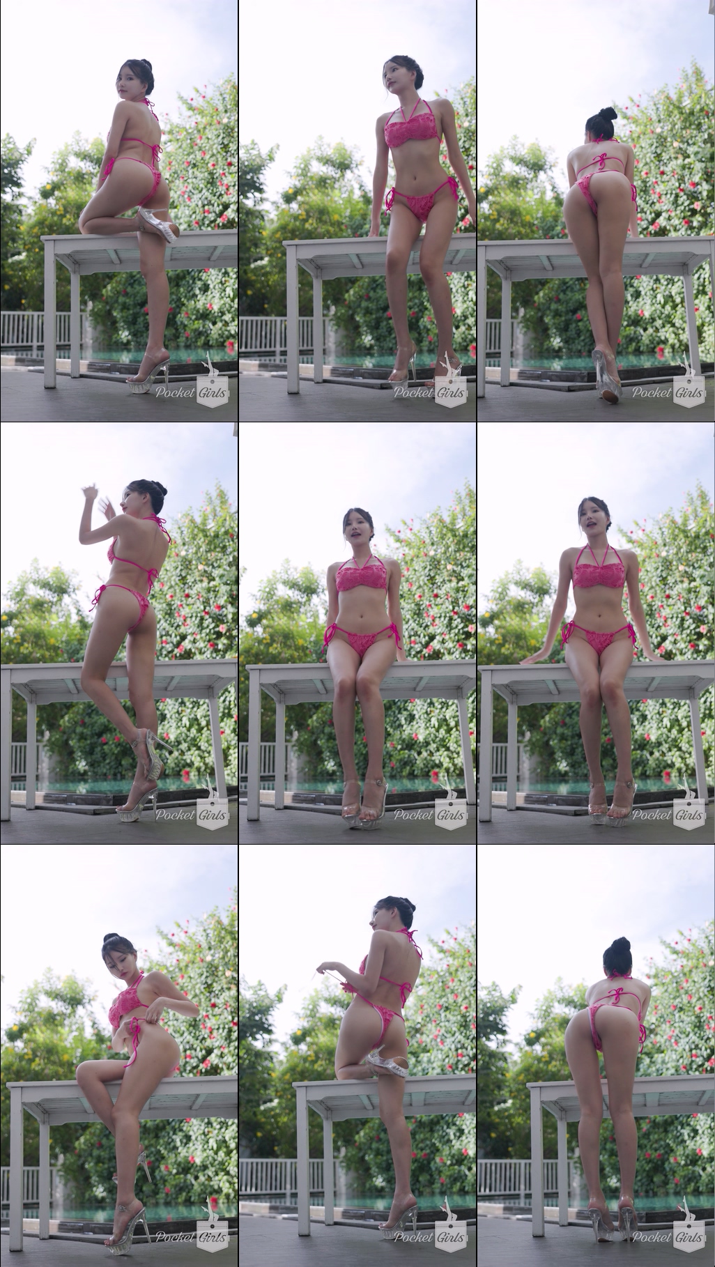 Pool Wading in Hot Pink Bikini, Yeonji, Part.2d – #0961插图