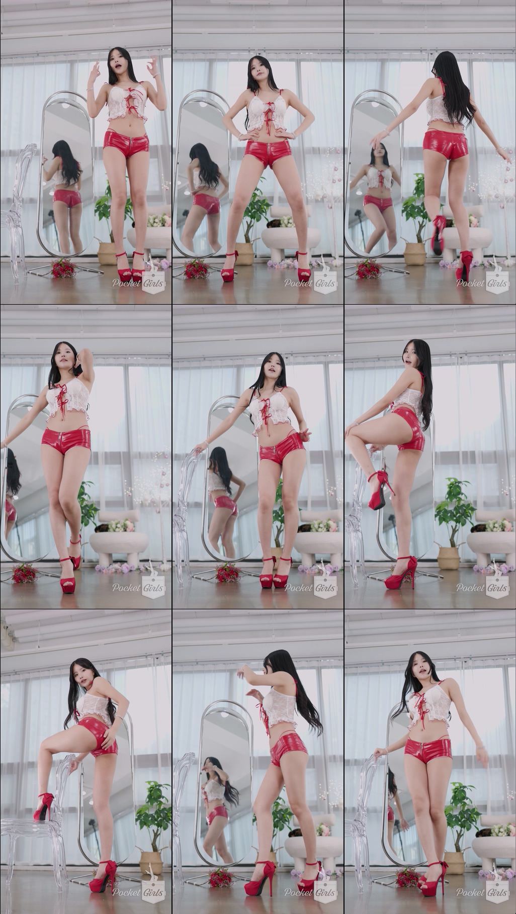 Red PU Shorts Dance, Yeonji, Part.1d – #1271插图
