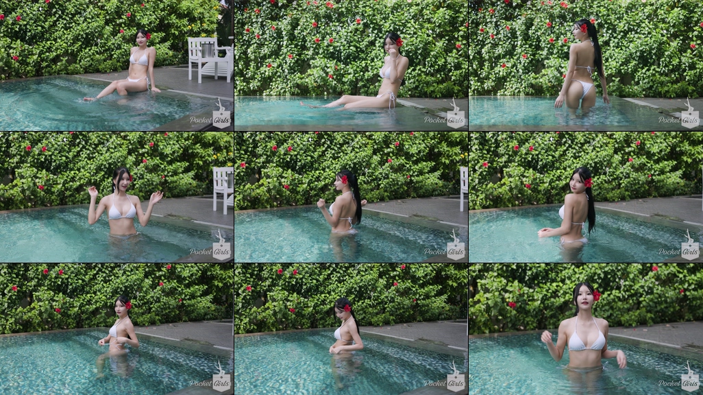Pool Wading in White Bikini, Yeonji, Part.1d – #0951插图