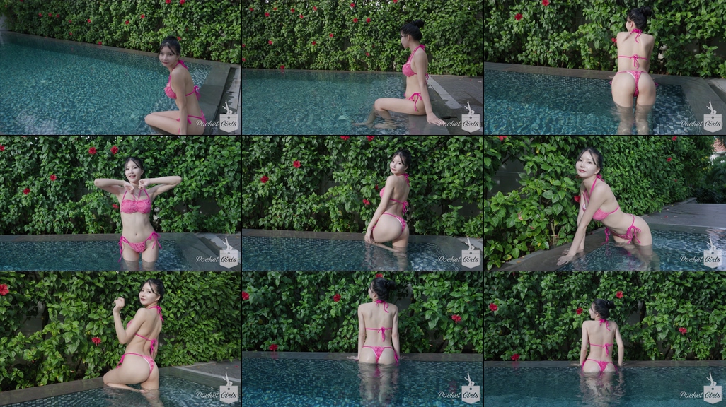 Pool Wading in Hot Pink Bikini, Yeonji, Part.1a – #0855插图