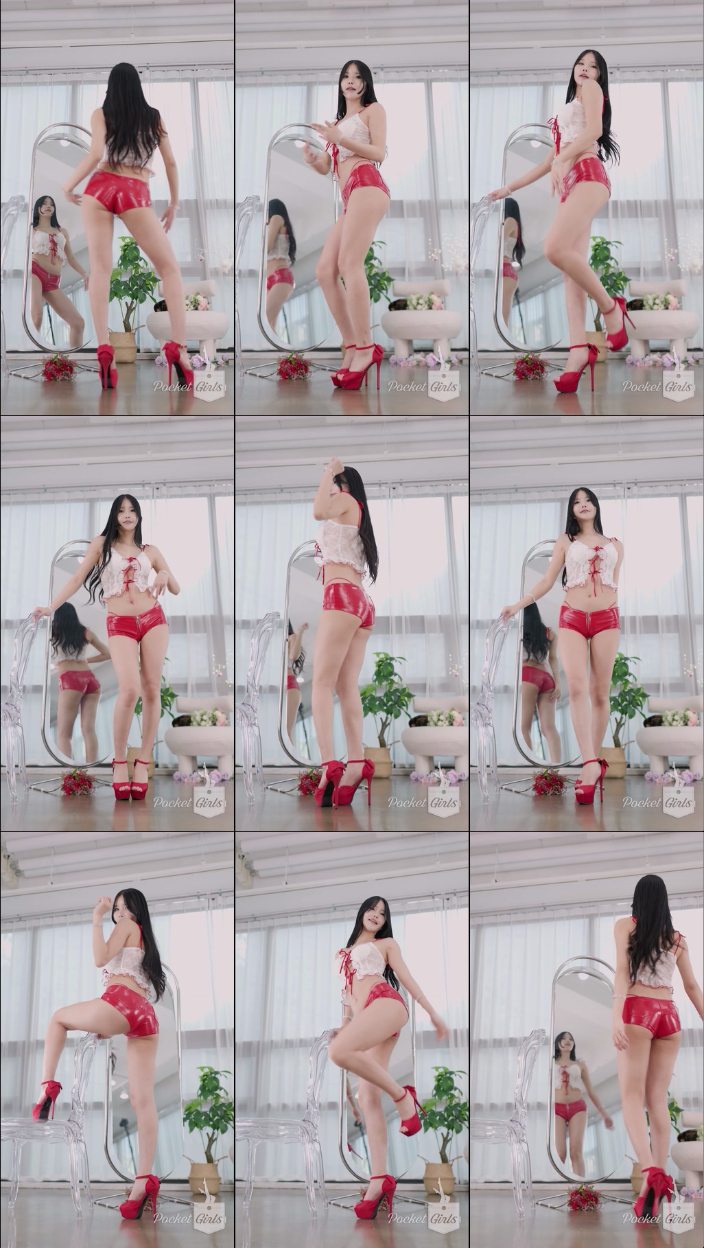 Red PU Shorts Dance, Yeonji, Part.1c – #1270插图
