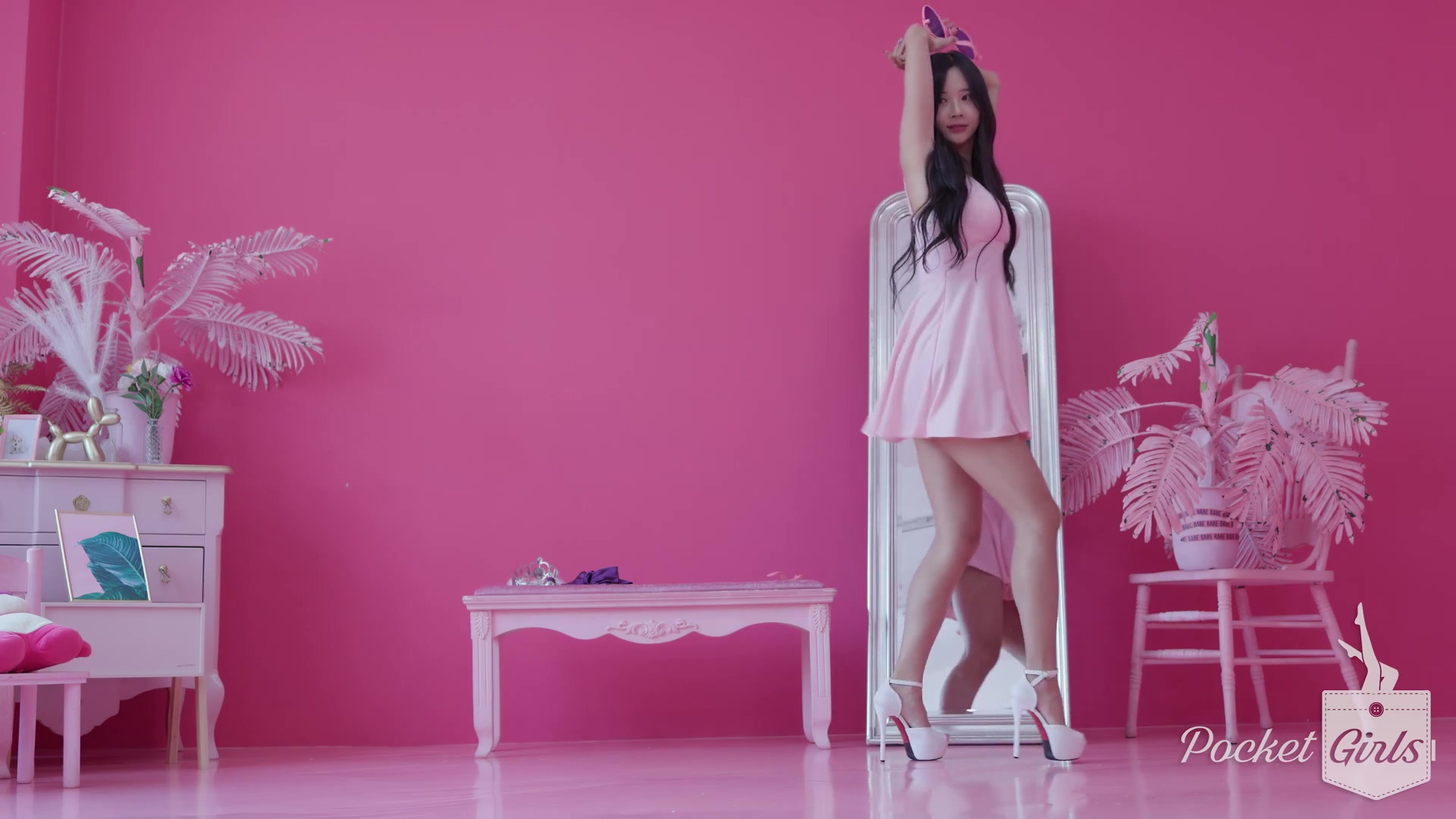 Pink Flare Mini Dress #4, Habin, Pocket Girls, 하빈, 포켓걸스, Mad Woman插图1