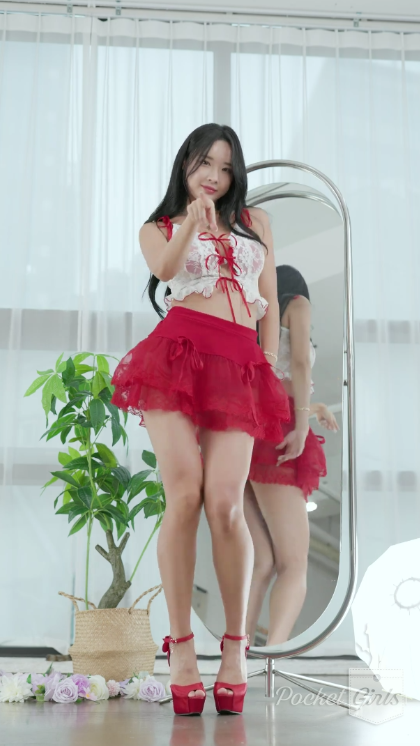 Red See-Through Skirt Dance Compilation, Habin, Pocket Girls, 하빈, 포켓걸스-(1080p60)插图