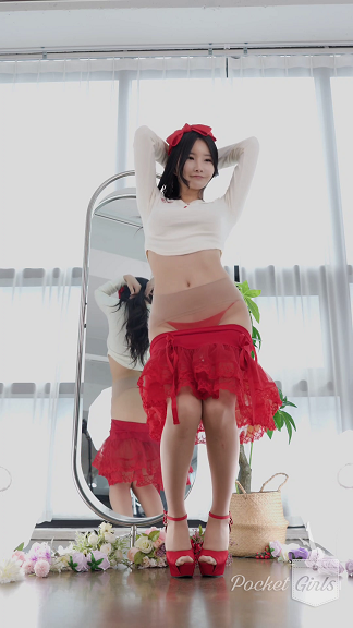 Patreon vip PocketGirls Red See-Through Skirt Dance, Yeonji, Part.2b插图1